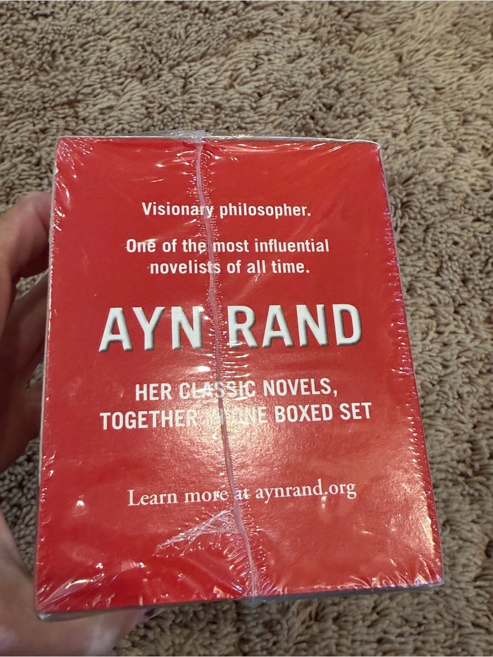 New in shrink Ayn Rand Atlas Shrugged 50th Anniversary Boxed Set Blue Red books - Picture 6 of 9